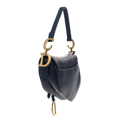 Christian Dior Grained Calfskin Saddle Bag Navy 2 of 9