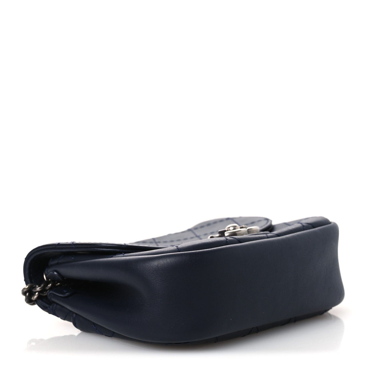 Chanel Calfskin Stitch CC Small Flap Navy Blue 4 of 11