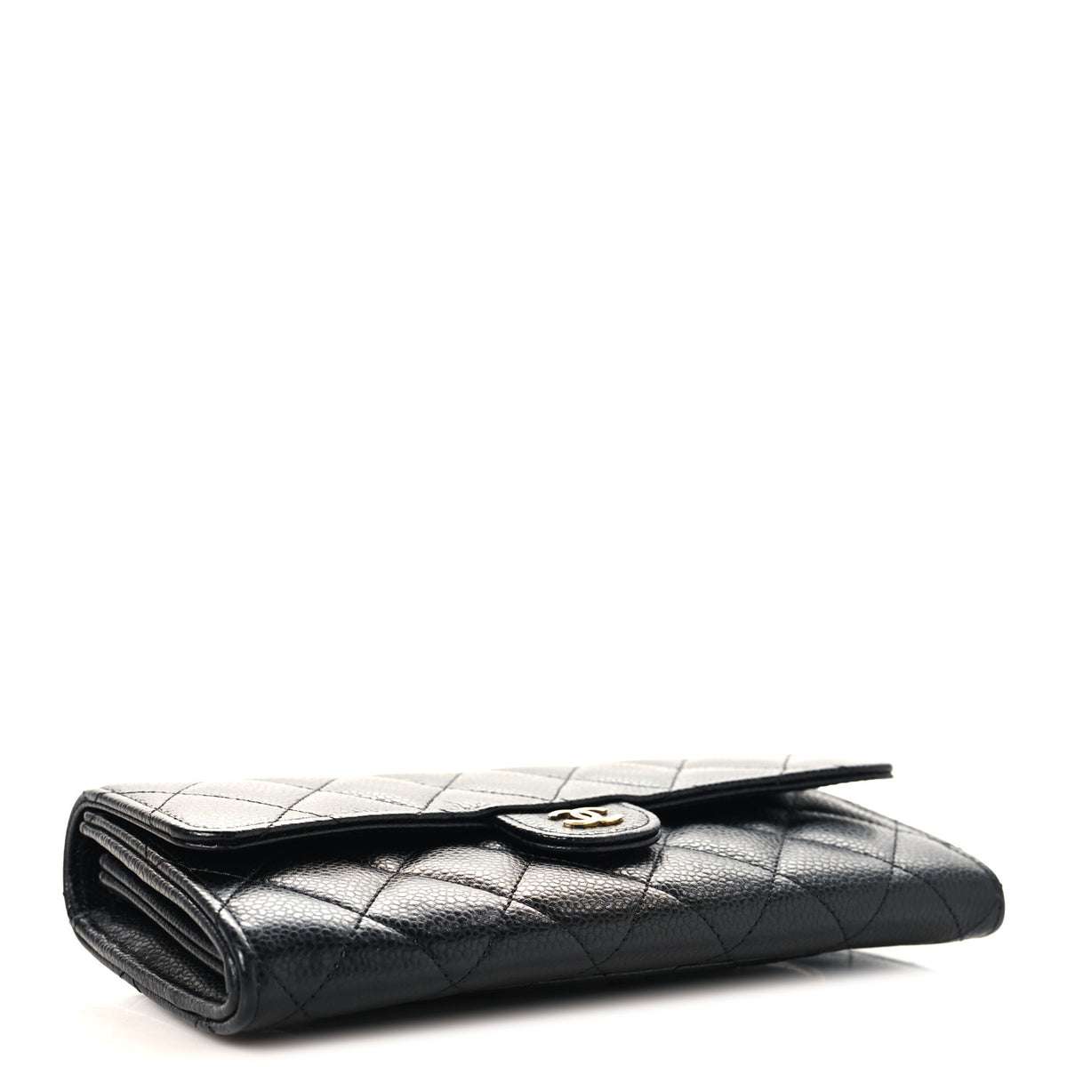 Chanel Caviar Quilted Large Gusset Flap Wallet Black 4 of 9