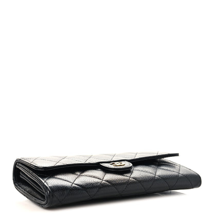 Chanel Caviar Quilted Large Gusset Flap Wallet Black 4 of 9
