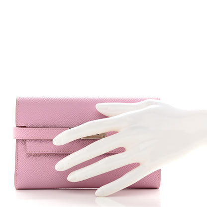 Hermes Epsom Medium Kelly Wallet Mauve Sylvestre Jaune De Naples 2 of 7