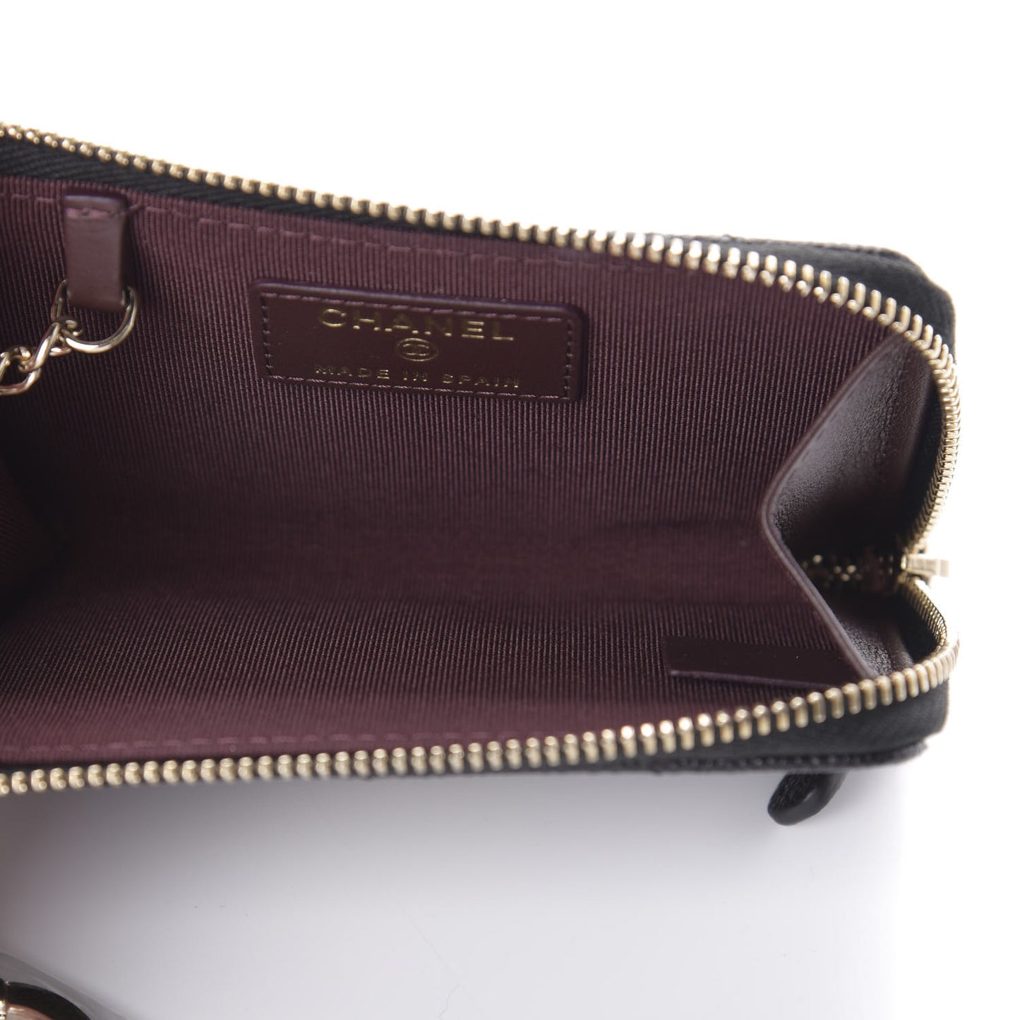 Caviar Quilted Key Holder Case Black