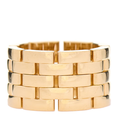 Cartier 18K Yellow Gold Maillon Panthere 5 Rows Ring 54 6.75 1 of 6