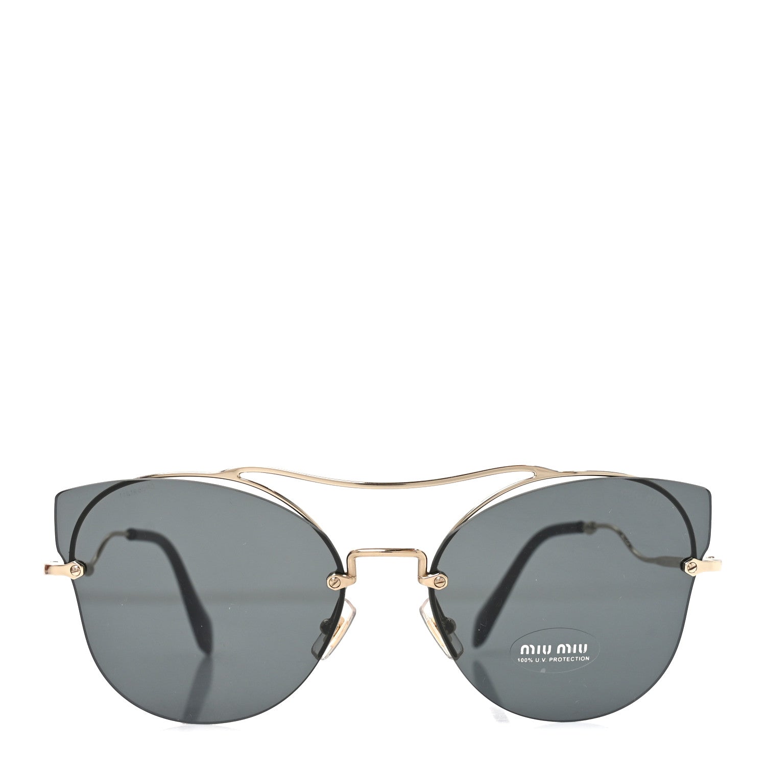 Miu Miu Metal Cat Eye Sunglasses SMU526 Gold Black 2 of 7