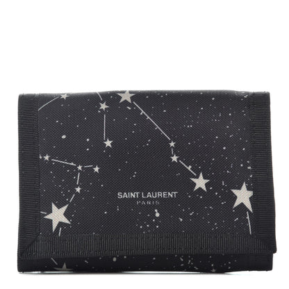 Saint Laurent Nylon Constellation Print Tiny Buffalo Wallet Black 1 of 6