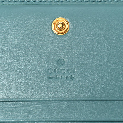 Gucci Boarded Plutone Calfskin Horsebit 1955 Card Case Wallet Dusty Azure 6 of 14