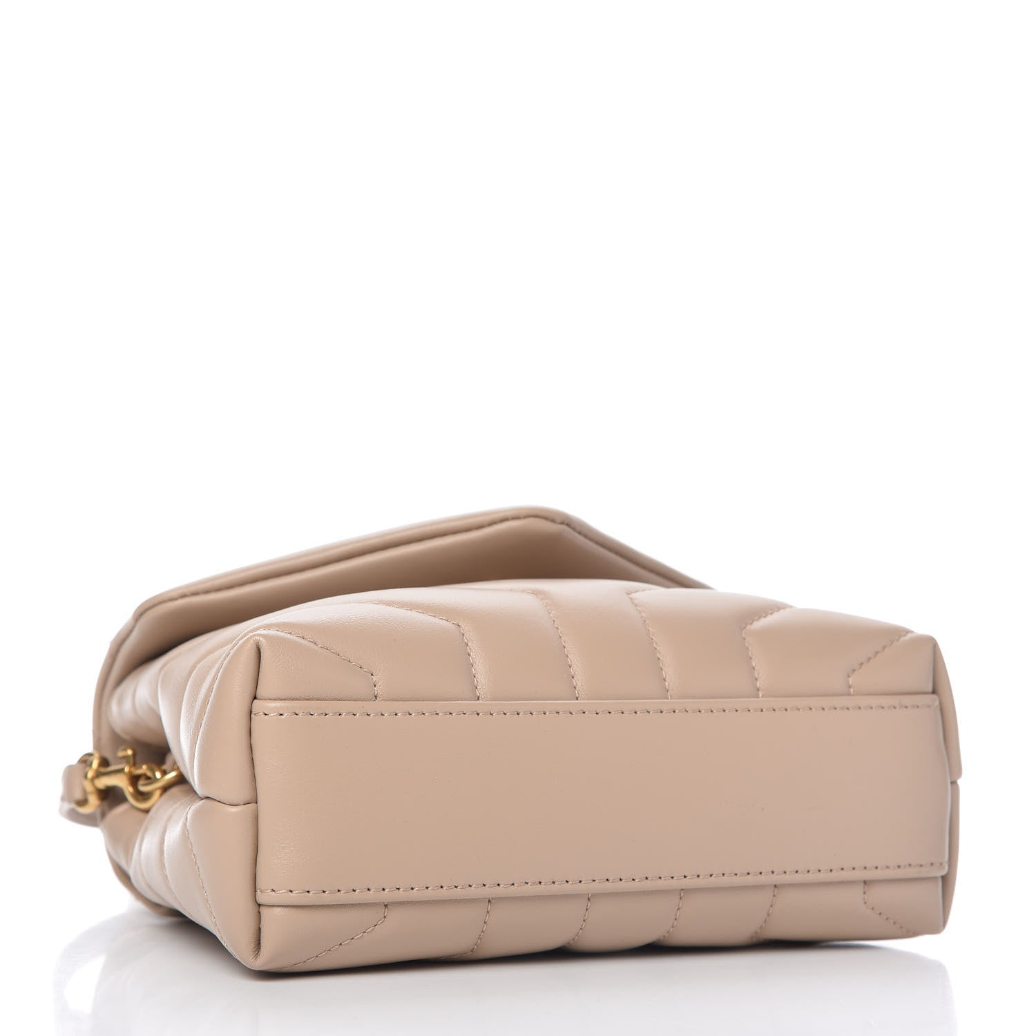Saint Laurent Calfskin Y Quilted Monogram Toy Loulou Crossbody Bag Dark Beige 4 of 10