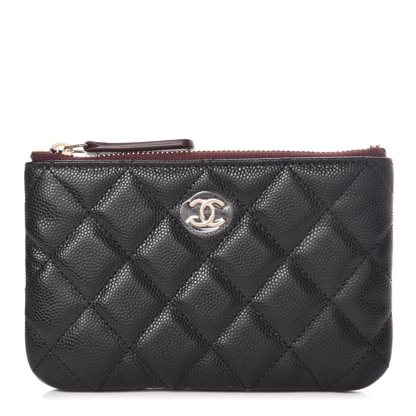 Caviar Quilted Small Cosmetic Case Black