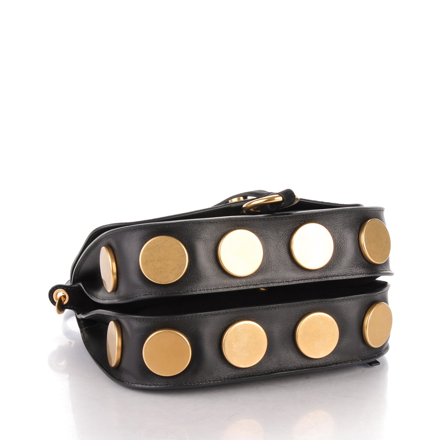 Suede Smooth Calfskin Medium Kurtis Shoulder Bag Black