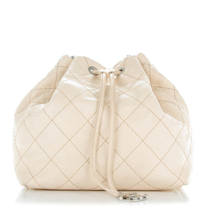 Chanel Glazed Calfskin On The Road Drawstring Tote Ivory 1 of 9