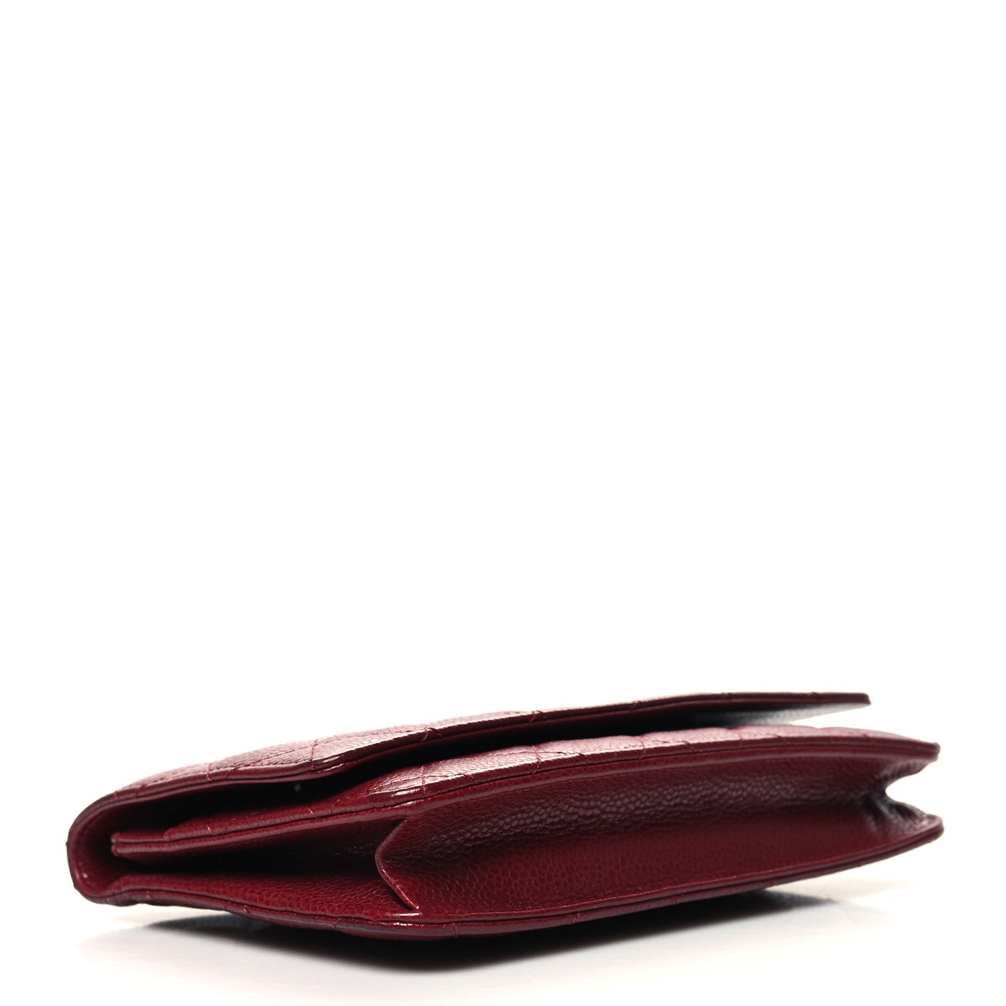 Caviar Quilted Wallet on Chain WOC Burgundy