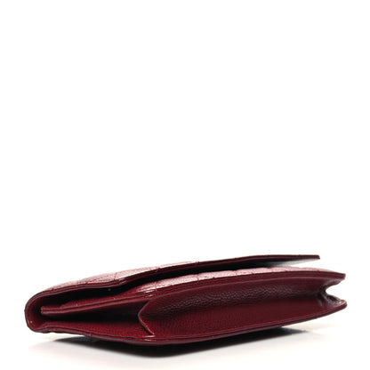 Chanel Caviar Quilted Wallet on Chain WOC Burgundy 4 of 11