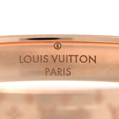 Louis Vuitton Brass Monogram Nanogram Cuff S Pink Gold 4 of 7