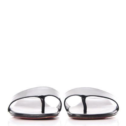 Christian Louboutin Patent Flat Slide Sandals 37 Black 2 of 13