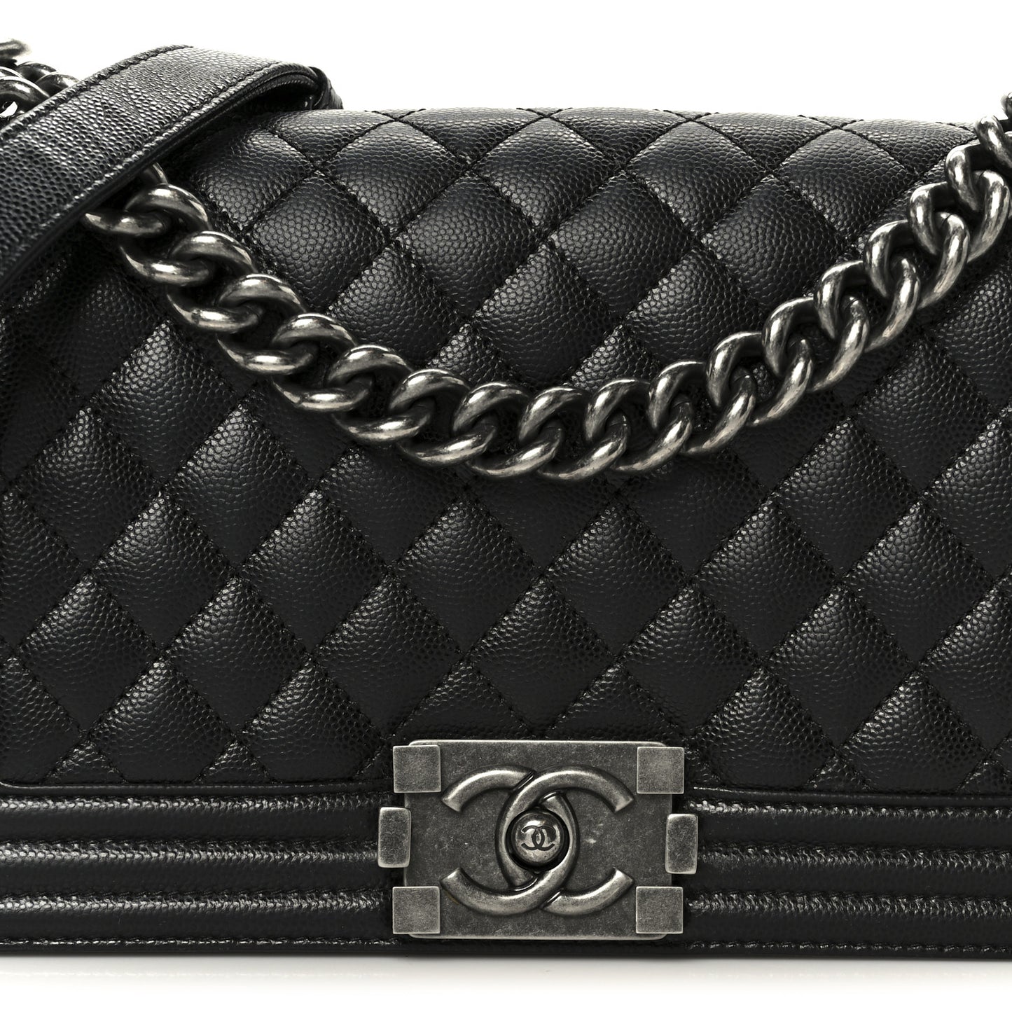 Caviar Quilted Medium Boy Flap Black