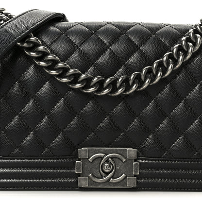 Chanel Caviar Quilted Medium Boy Flap Black 8 of 11