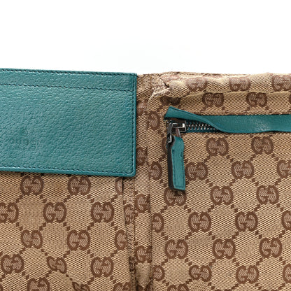 Gucci GG Monogram Web Double Pocket Belt Bag Turquoise 8 of 10
