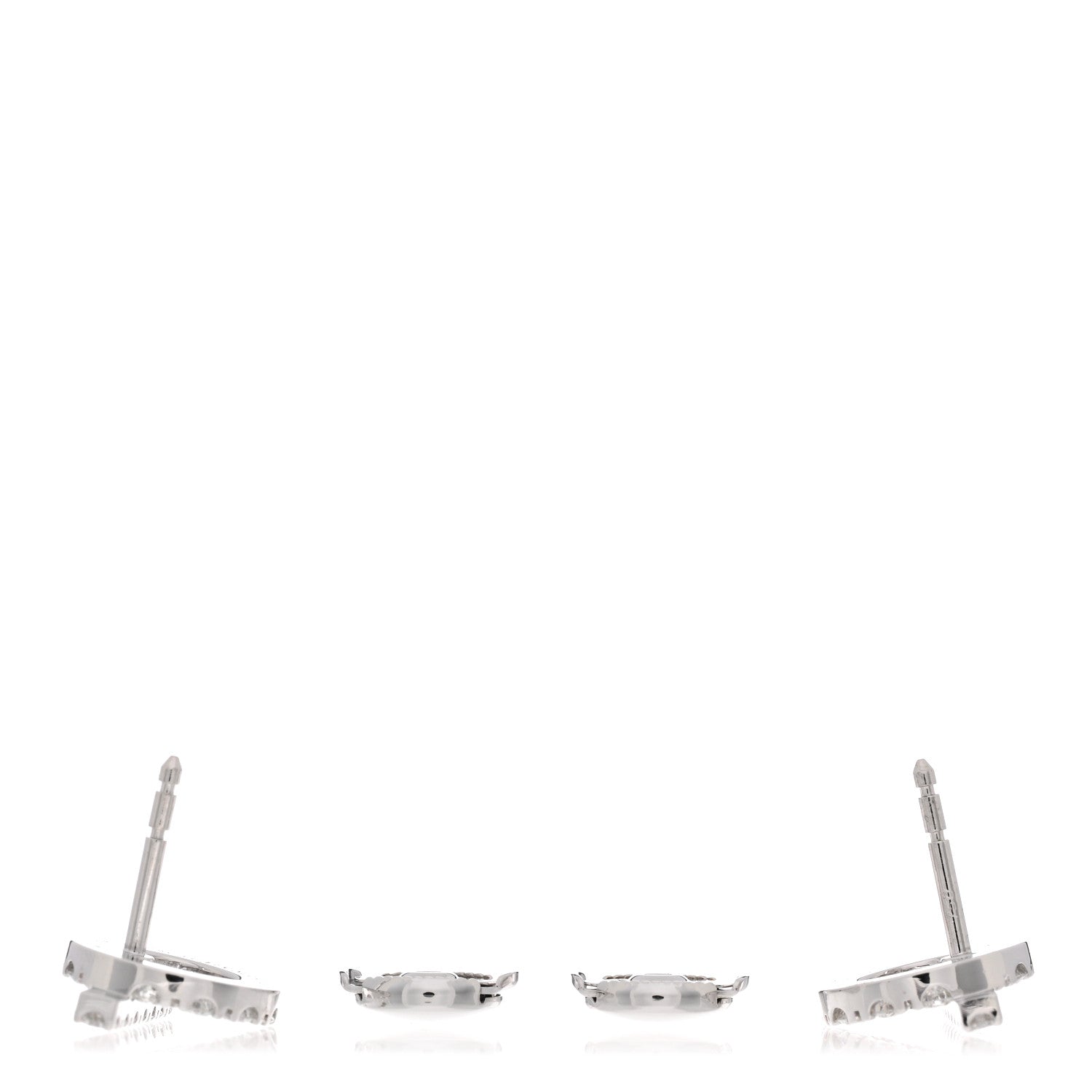 Hermes 18K White Gold Diamond Finesse Earrings 3 of 5