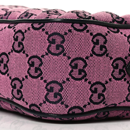 Gucci Monogram Multicolor Matelasse Diagonal Small GG Marmont Chain Shoulder Bag Pink Blue 11 of 12