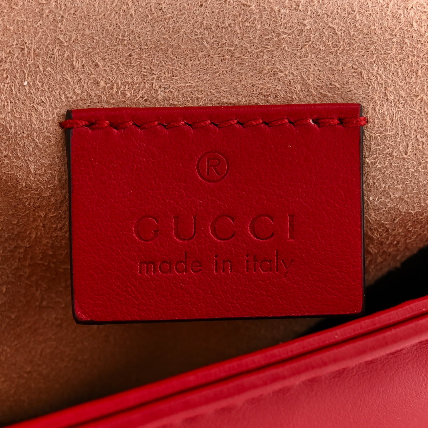 Gucci Calfskin Matelasse Mini GG Marmont Top Handle Shoulder Bag Hibiscus Red 6 of 13