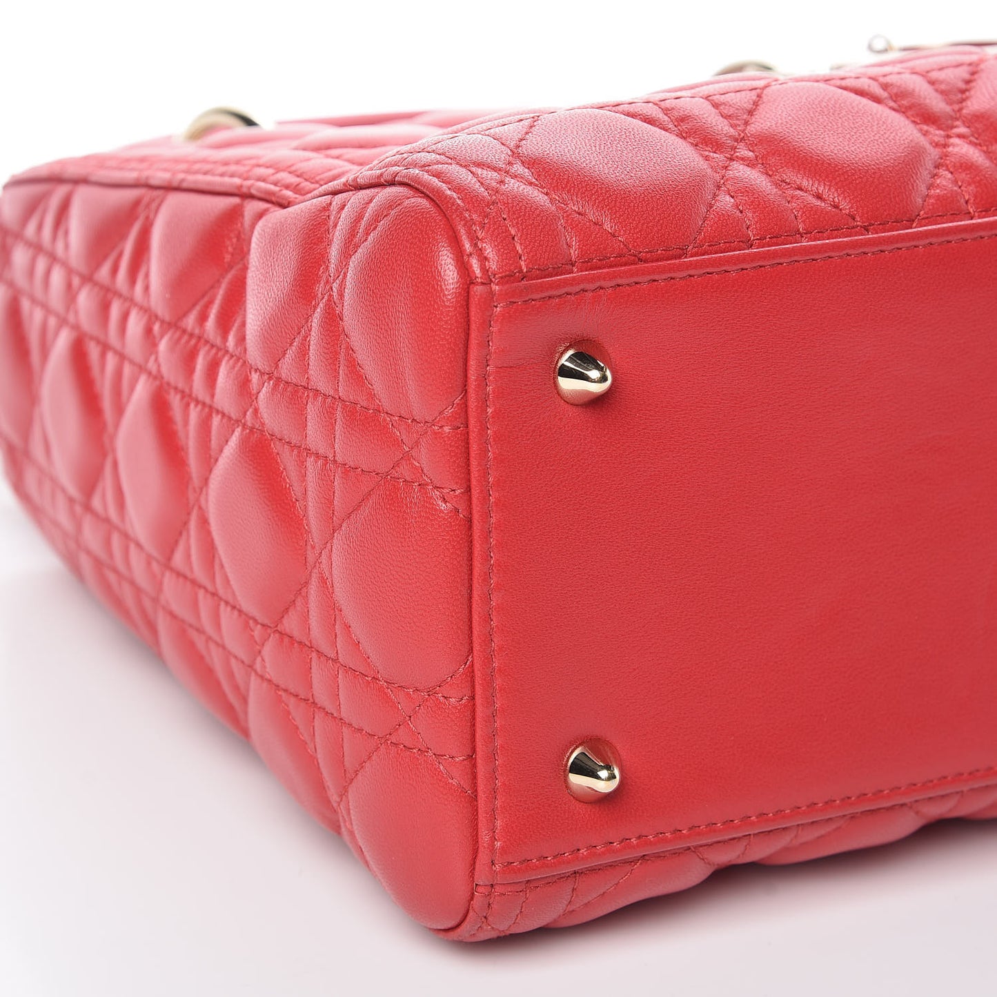 Lambskin Cannage Medium Lady Dior Red