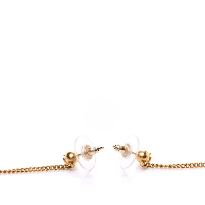 Chanel CC Drop Earrings Matte Gold 3 of 5