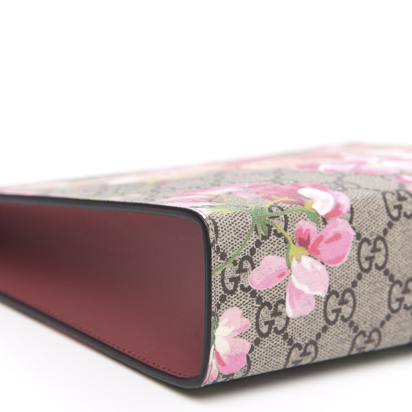 GG Supreme Monogram Blooms Large Cosmetic Case Beige Multicolor Dry Rose