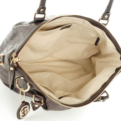 Gucci Guccissima Large Sukey Top Handle Bag Chocolate 5 of 7