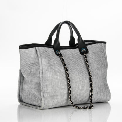 Chanel Canvas Large Deauville Tote Grey 3 of 7