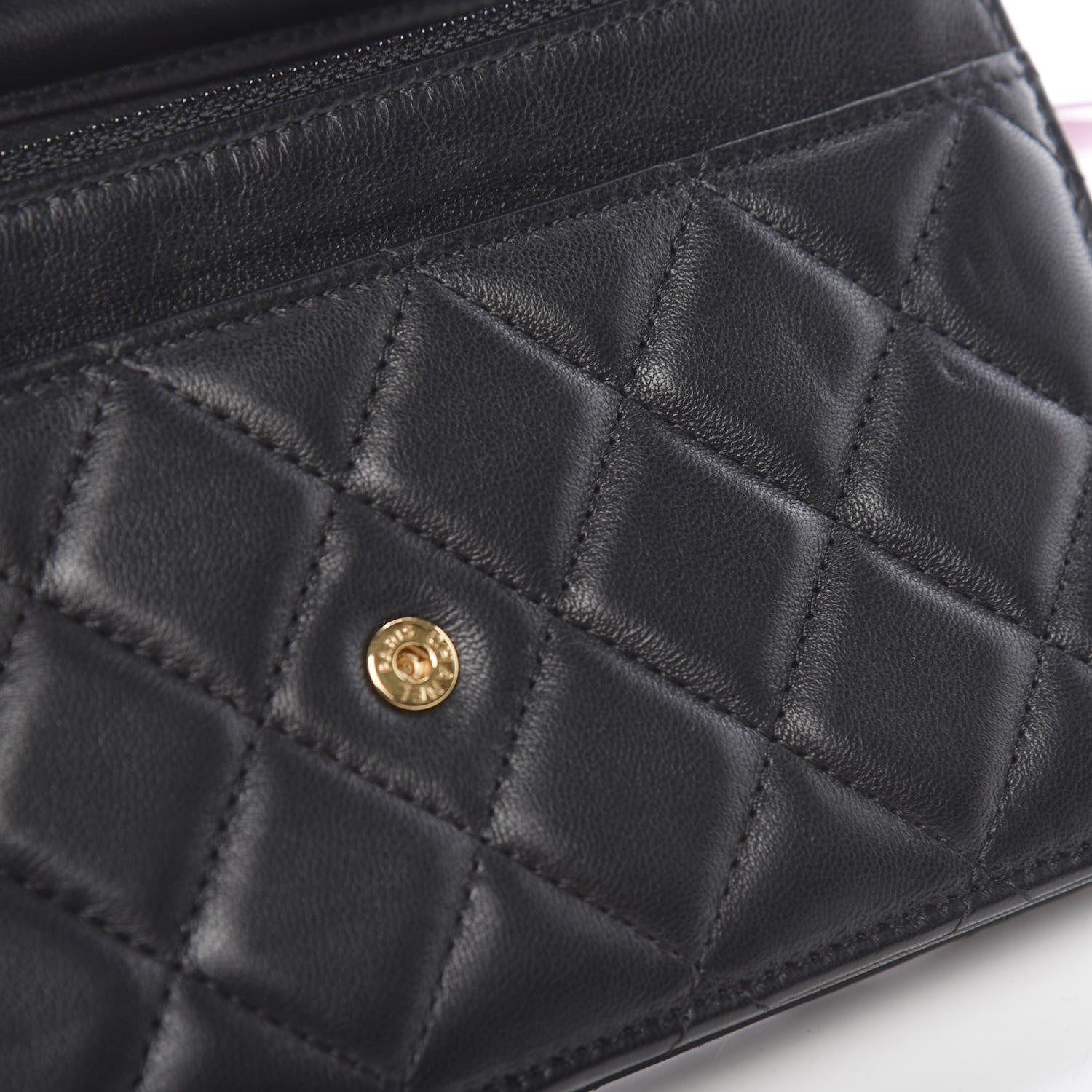 Chanel Lambskin Quilted Wallet On Chain WOC Black 12 of 12