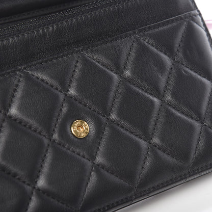 Chanel Lambskin Quilted Wallet On Chain WOC Black 12 of 12