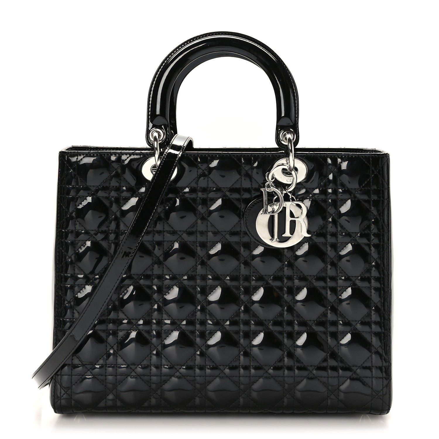 Christian Dior Patent Cannage Large Lady Dior Black 1 of 9