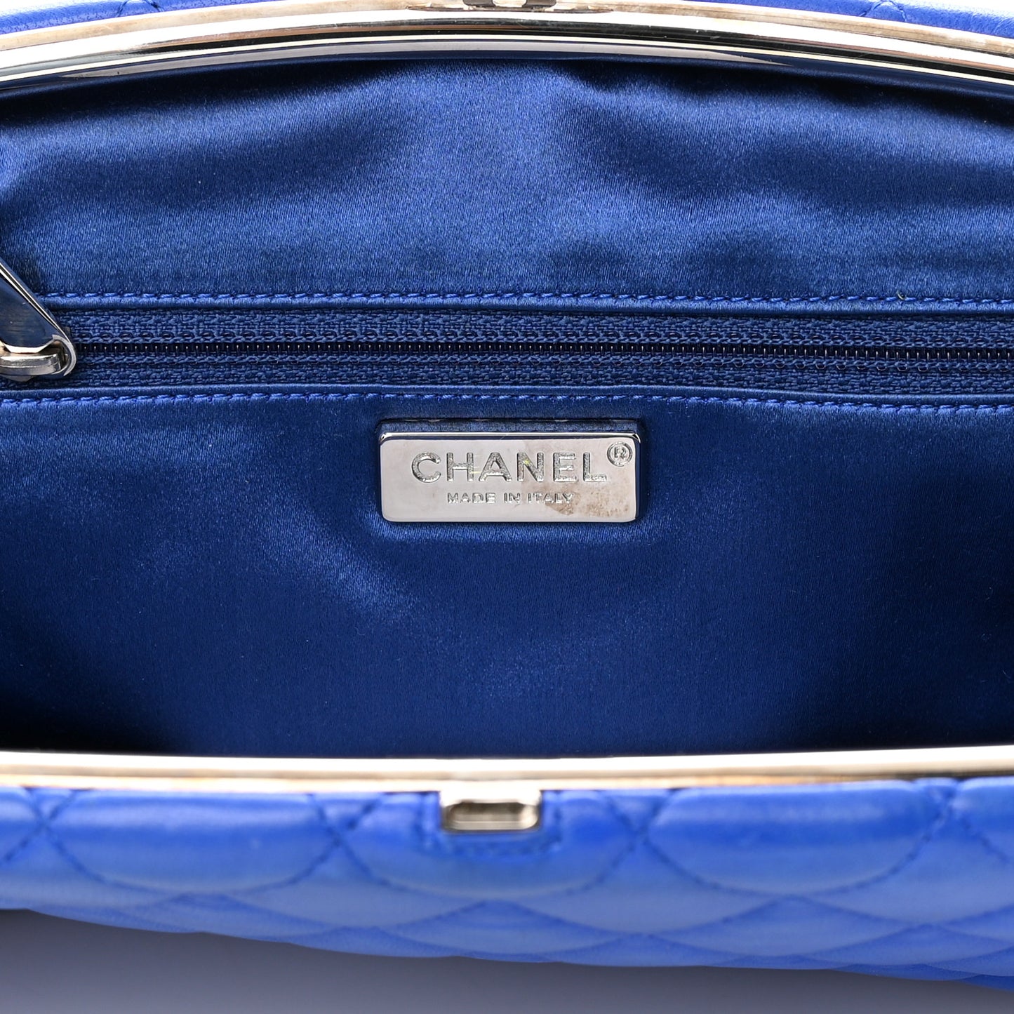Lambskin Quilted Timeless Clutch Blue