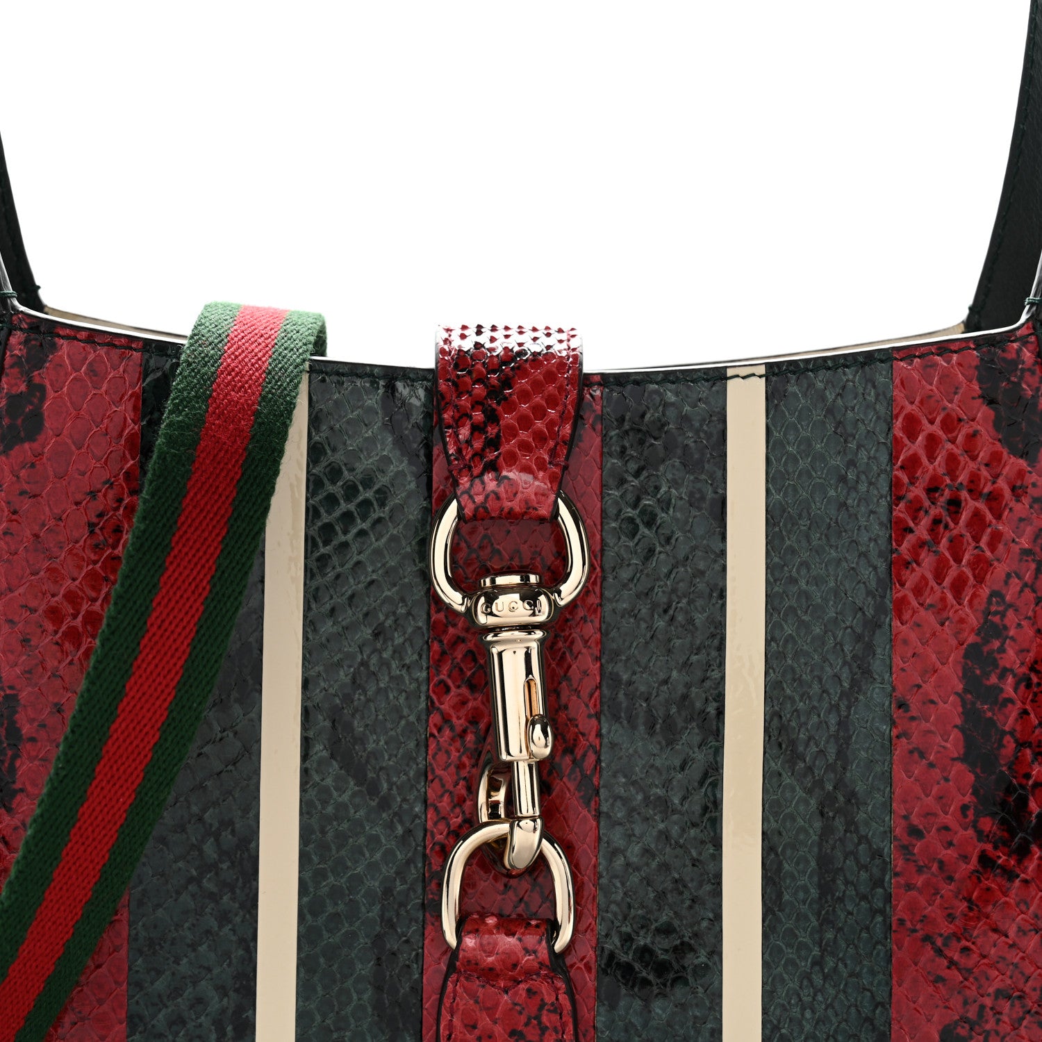 Gucci Snakeskin Web Small Jackie 1961 Hobo Green 1847211