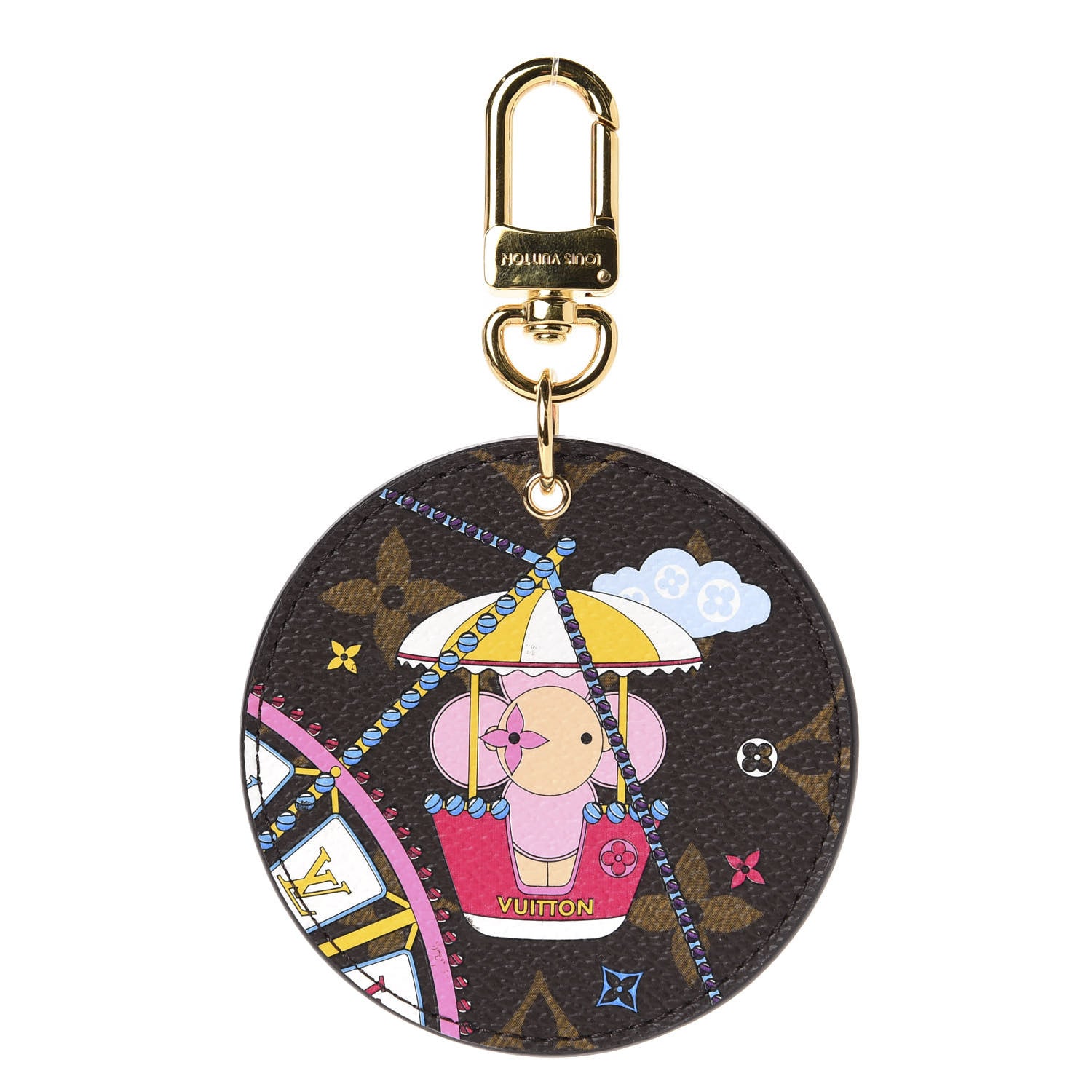 Louis Vuitton Monogram 2020 Christmas Animation Big Wheel Bag Charm Key Ring Rose Ballerine 1 of 5