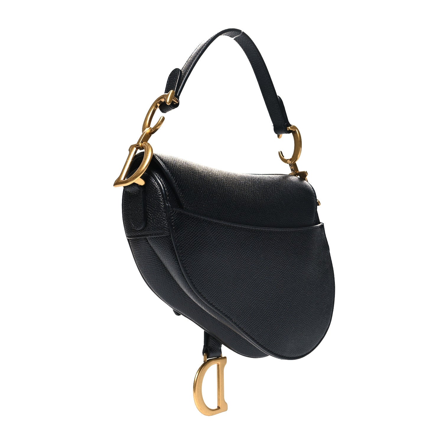 Christian Dior Grained Calfskin Mini Saddle Bag Black 3 of 11