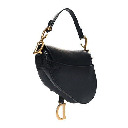 Christian Dior Grained Calfskin Mini Saddle Bag Black 3 of 11