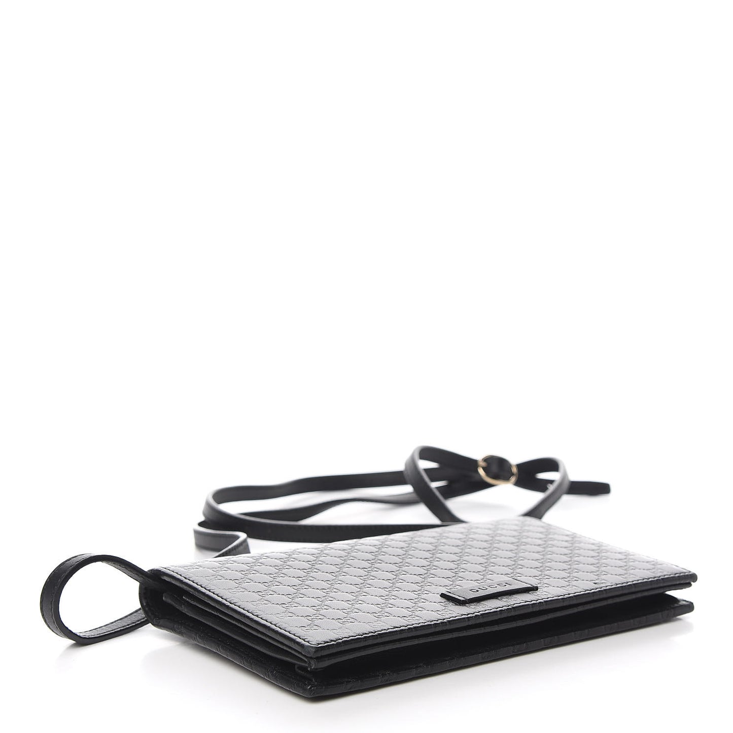 Microguccissima Crossbody Wallet Black