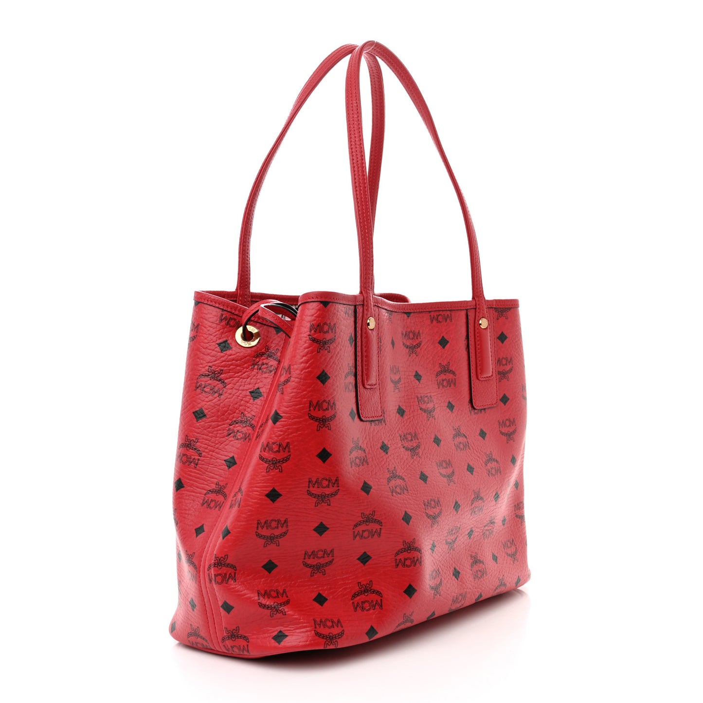 Visetos Medium Liz Reversible Shopper Tote Ruby Red