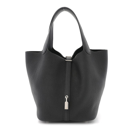 Hermes Taurillon Clemence Picotin Lock 22 MM Black 1 of 11