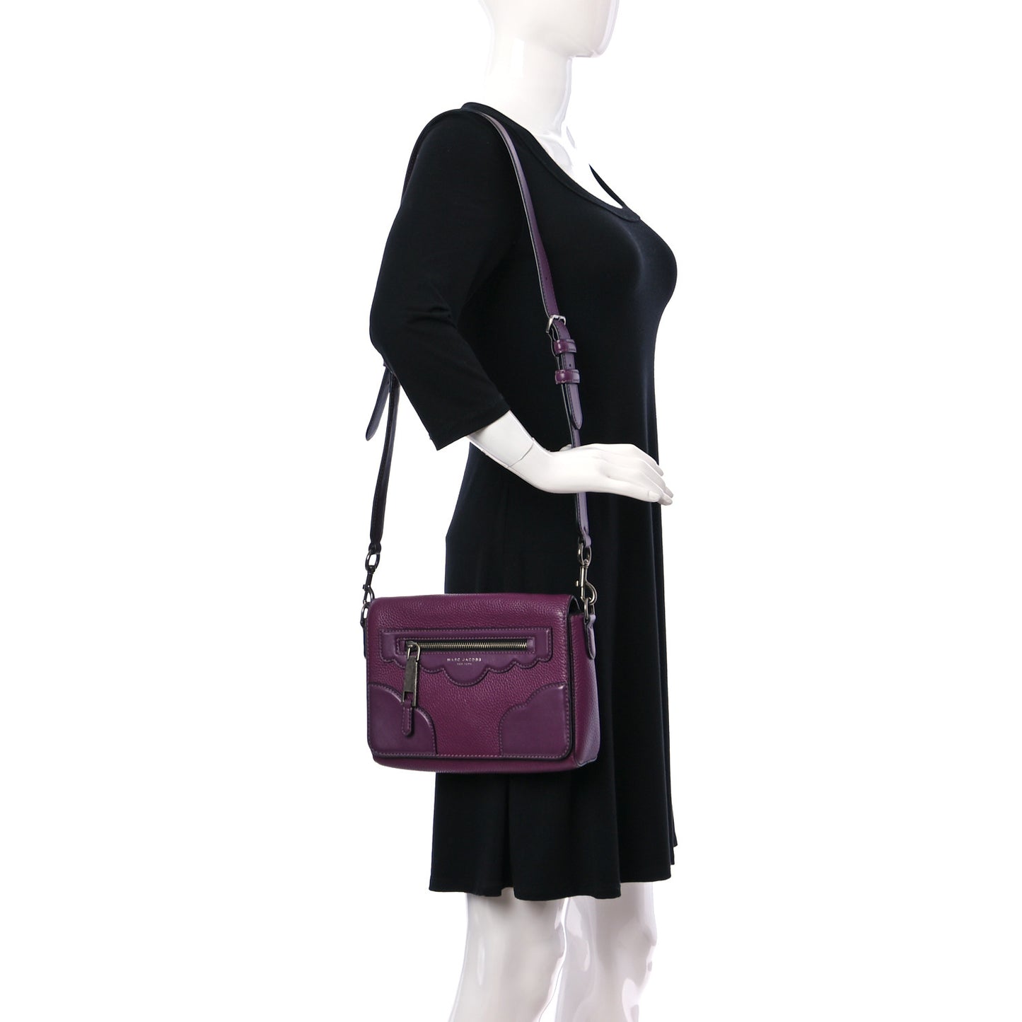 Grained Calfskin Crossbody Blackberry
