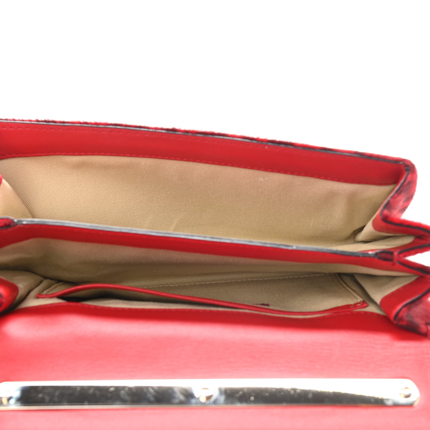 Calf Hair Leopard Print Va Va Voom Shoulder Bag Red