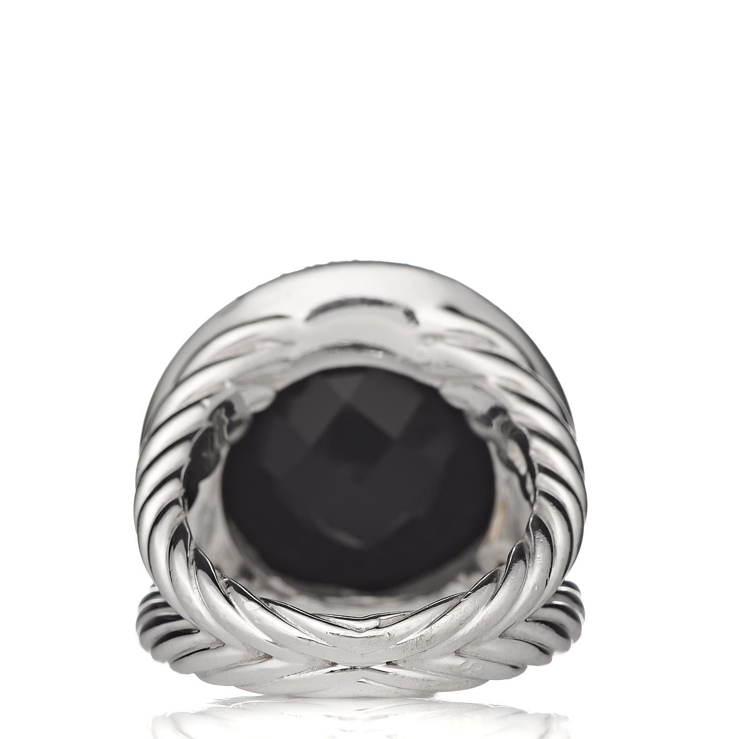 David Yurman Sterling Silver Diamond Black Onyx Cerise Ring 53 6.5 4 of 6