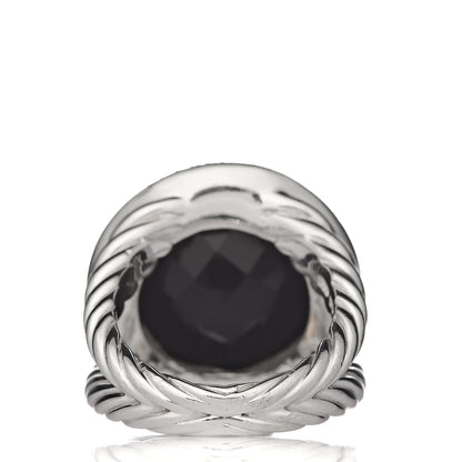 David Yurman Sterling Silver Diamond Black Onyx Cerise Ring 53 6.5 4 of 6