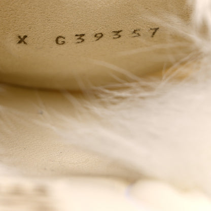 Chanel Shearling Lambskin CC Mules Sandal 38 White Black 10 of 10