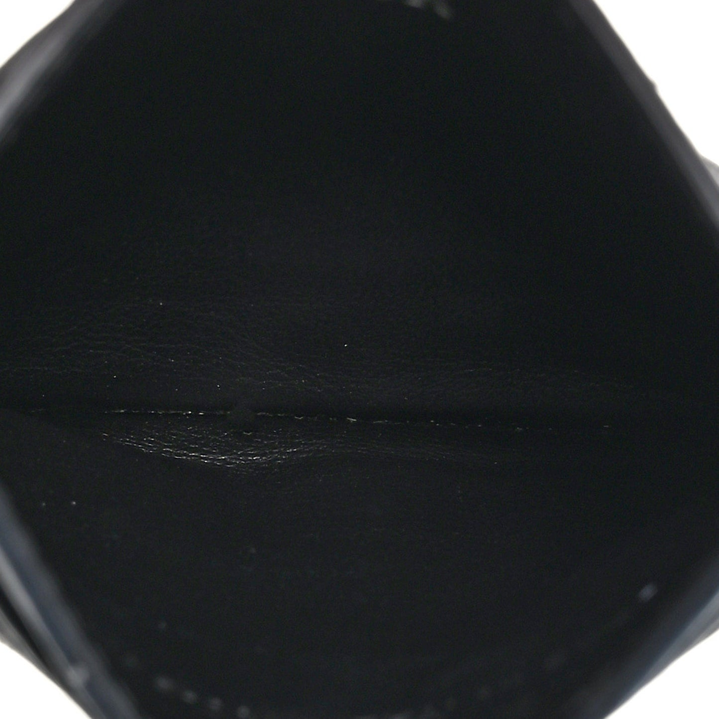 Grained Calfskin Oblique Card Holder Black