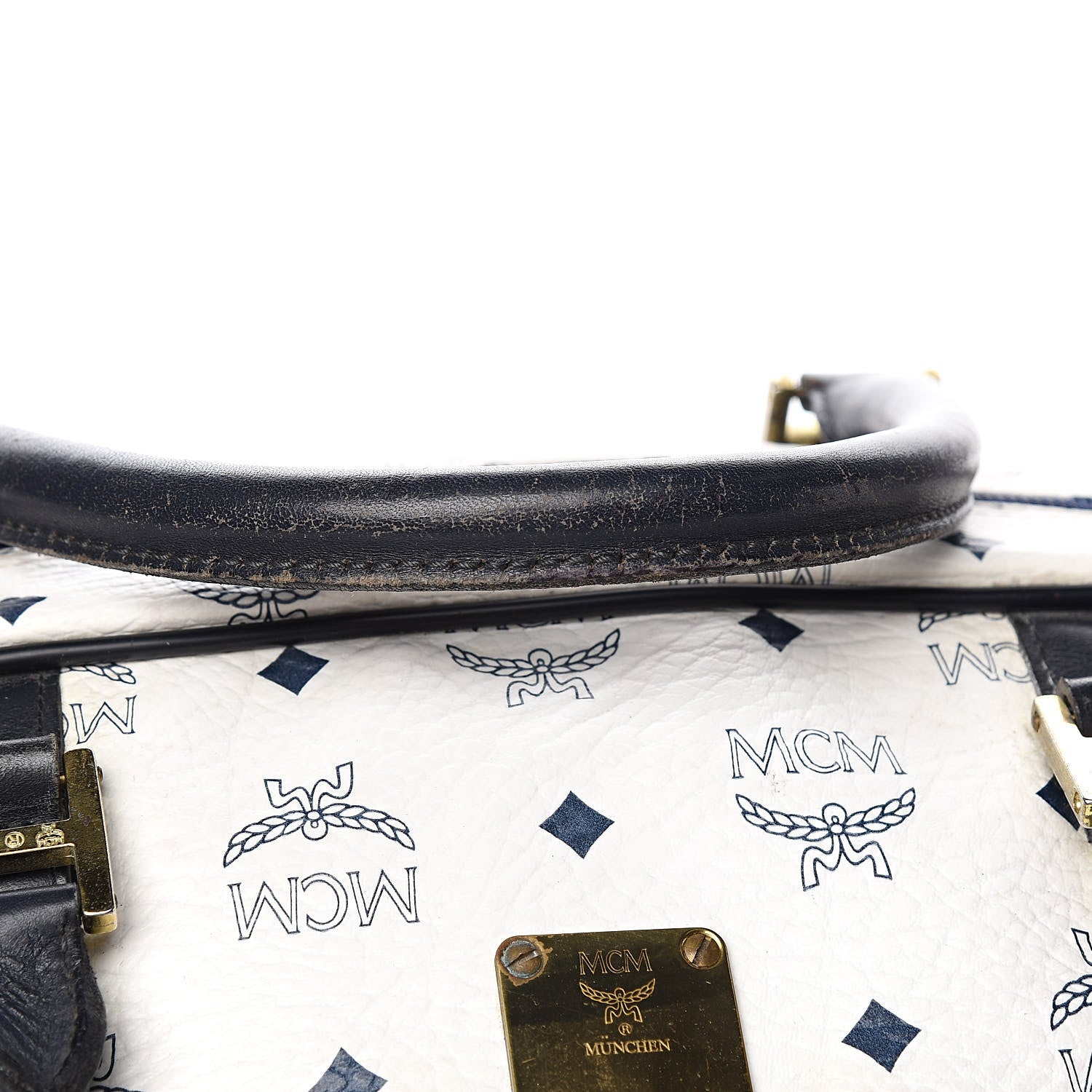 MCM Visetos Weekender Duffle Bag White 520398 – FASHIONPHILE