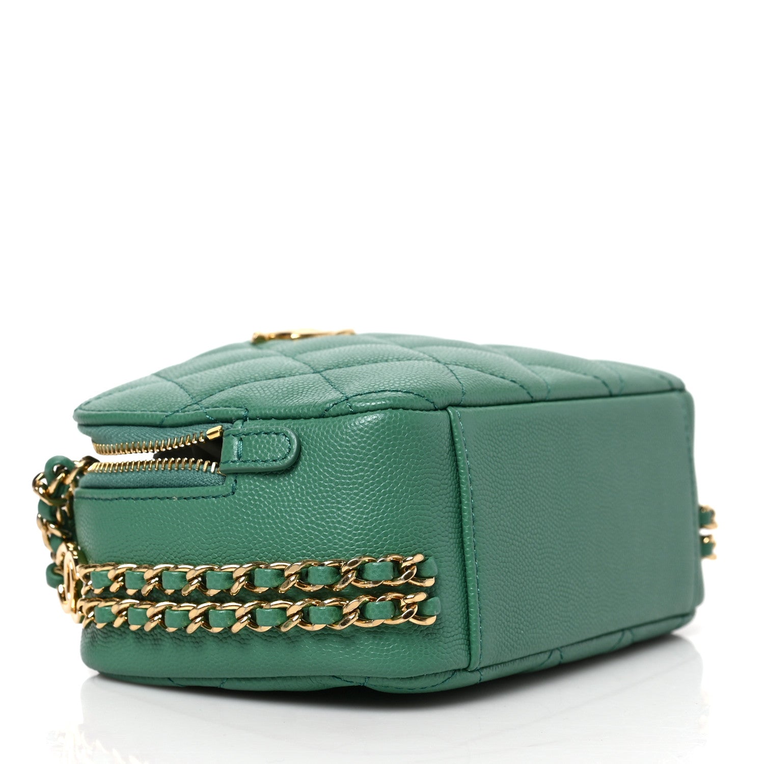 Chanel Caviar Quilted Mini CC You Camera Case Dark Green 4 of 9