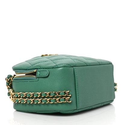 Chanel Caviar Quilted Mini CC You Camera Case Dark Green 4 of 9
