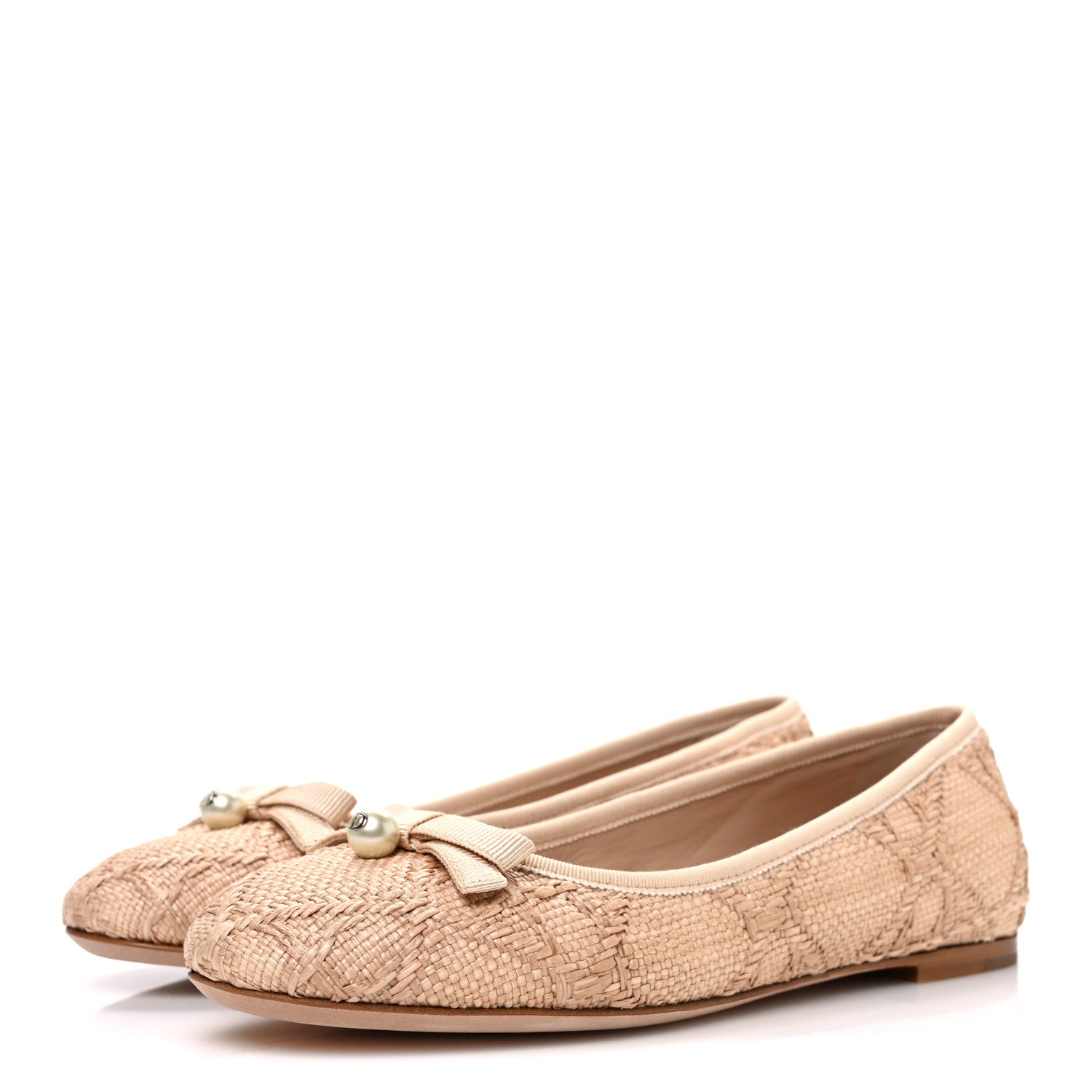 Christian Dior Raffia Cannage Ballet Flat 38.5 Straw 4 of 11